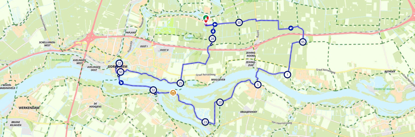 De leuve hoeve wandelen en fietsen rond vuren